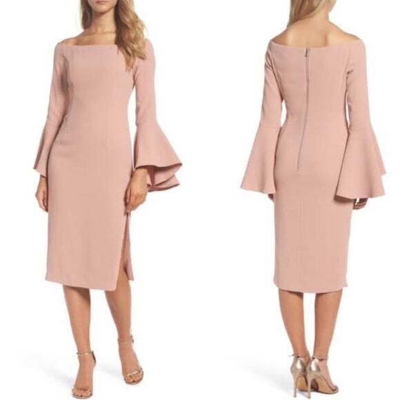 NWT Bardot Solange Off The Shoulder Midi Dress Size 8/Medium - Picture 1 of 7